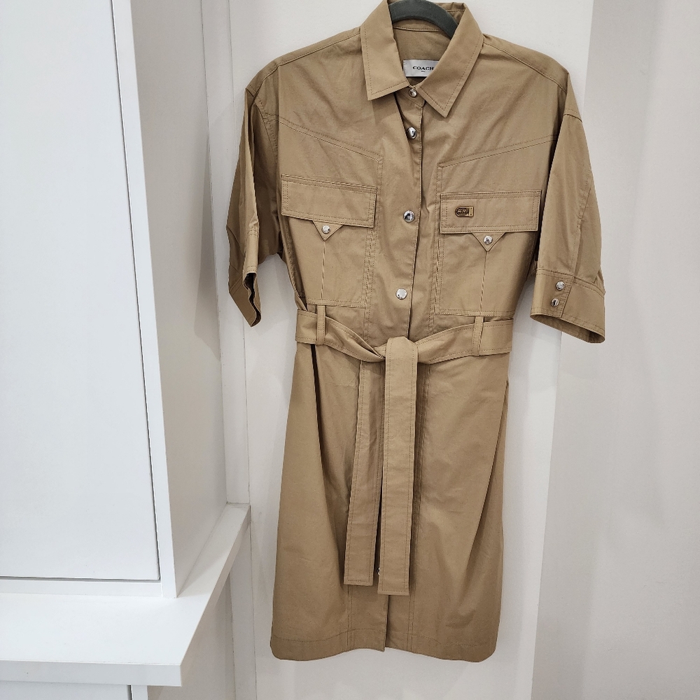 NWT Coach 1941 Safari Shirt Dress Sz 2 - Picture 3 of 10